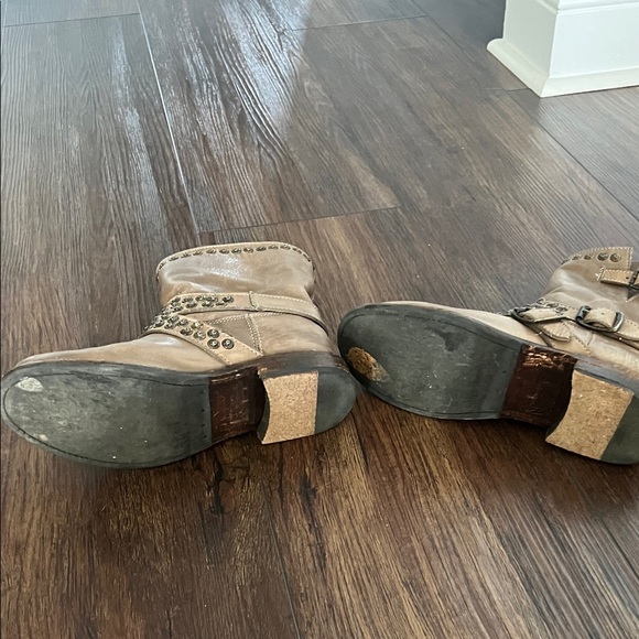 Frye Studded Ankle Boots in Tan - Picture 3 of 4